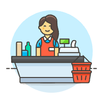 Cashier Clerk 1 6 Illustration from UX Colors Set