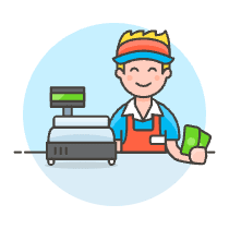 Cashier Clerk 2 1 Illustration from UX Colors Set