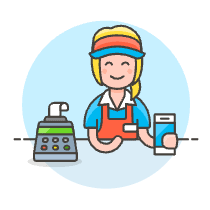 Cashier Clerk 2 2 Illustration from UX Colors Set