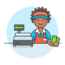 Cashier Clerk 2 3 Illustration from UX Colors Set