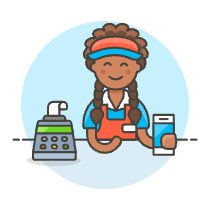 Cashier Clerk 2 4 Illustration from UX Colors Set