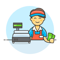 Cashier Clerk 2 5 Illustration from UX Colors Set