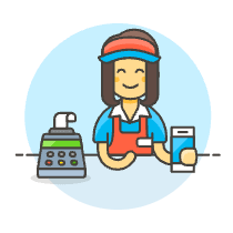 Cashier Clerk 2 6 Illustration from UX Colors Set