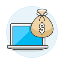 Online Income Laptop Illustration from UX Colors Set