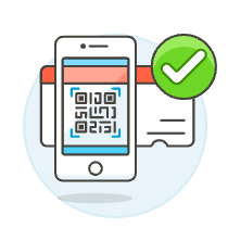 Qr Check Validated Illustration from UX Colors Set
