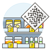 Qr Grocery Shopping Illustration from UX Colors Set