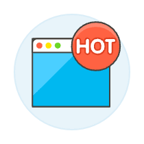 Browser Hot Sign Illustration from UX Colors Set