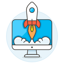 App Launch Imac Illustration from UX Colors Set