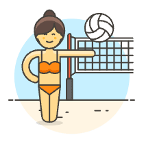 Sports Volleyball 3 Illustration from UX Colors Set