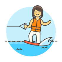 Wakeboarding 12 Illustration from UX Colors Set