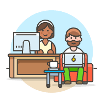 Work Desk Sofa 2 3 Illustration from UX Colors Set