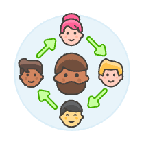 Team Hierarchy 2 2 Illustration from UX Colors Set
