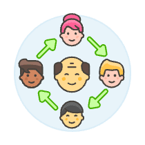 Team Hierarchy 2 3 Illustration from UX Colors Set