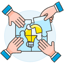 Team Idea Puzzle 1 Illustration from UX Colors Set