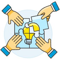 Team Idea Puzzle 2 Illustration from UX Colors Set