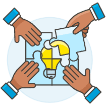 Team Idea Puzzle 3 Illustration from UX Colors Set