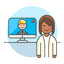 Video Conference Imac 1 2 Illustration from UX Colors Set