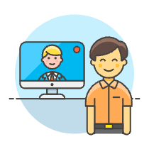 Video Conference Imac 1 6 Illustration from UX Colors Set