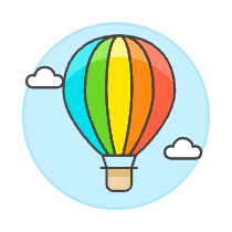 Hot Air Bolloon Illustration from UX Colors Set