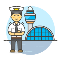 Pilot And Airport 3 Illustration from UX Colors Set