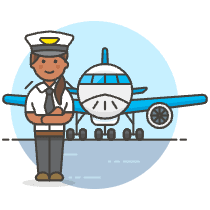Pilot With Plane 2 Illustration from UX Colors Set