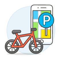 Bike Parking Location Illustration from UX Colors Set