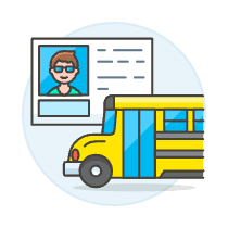 School Bus License 1 Illustration from UX Colors Set
