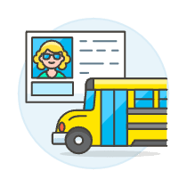 School Bus License 4 Illustration from UX Colors Set