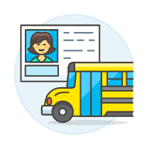 School Bus License 5 Illustration from UX Colors Set