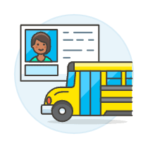 School Bus License 6 Illustration from UX Colors Set