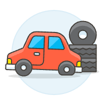 Car Flat Tire Illustration from UX Colors Set