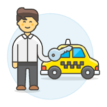 Taxi Driver Key 2 Illustration from UX Colors Set