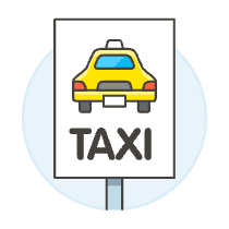 Taxi Sign Illustration from UX Colors Set