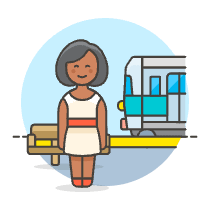Train Waiting Passenger 1 Illustration from UX Colors Set