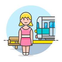 Train Waiting Passenger 2 Illustration from UX Colors Set