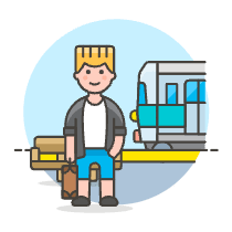 Train Waiting Passenger 4 Illustration from UX Colors Set