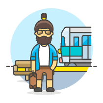 Train Waiting Passenger 6 Illustration from UX Colors Set