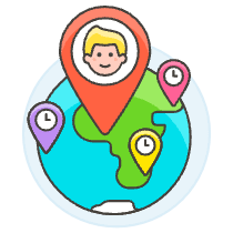 Pinned Timezone 1 Illustration from UX Colors Set
