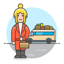 Bus Traveler 1 Illustration from UX Colors Set