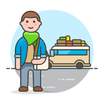Bus Traveler 4 Illustration from UX Colors Set