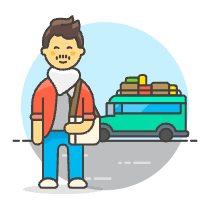 Bus Traveler 5 Illustration from UX Colors Set