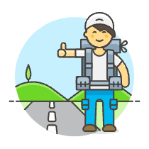 Hitchhiking 2 Illustration from UX Colors Set