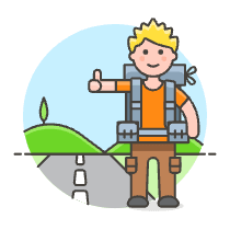 Hitchhiking 4 Illustration from UX Colors Set