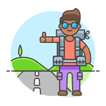 Hitchhiking 6 Illustration from UX Colors Set