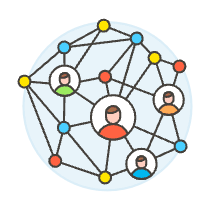 Avatar Network Illustration from UX Colors Set