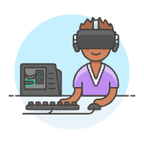 Vr Computer 2 Illustration from UX Colors Set