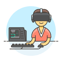 Vr Computer 3 Illustration from UX Colors Set