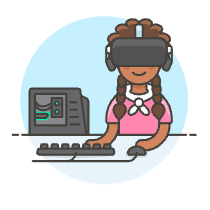 Vr Computer 5 Illustration from UX Colors Set