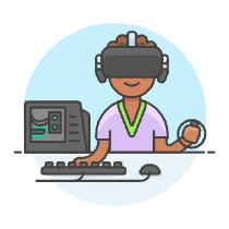 Vr Gaming 1 2 Illustration from UX Colors Set