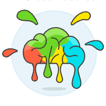 Colorful Brain Illustration from UX Colors Set